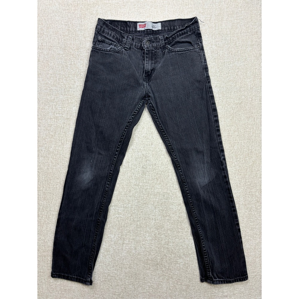 Levis 511 Skinny Jeans Kids Size 14 Reg Black Washed Denim W27 L27 5511-006